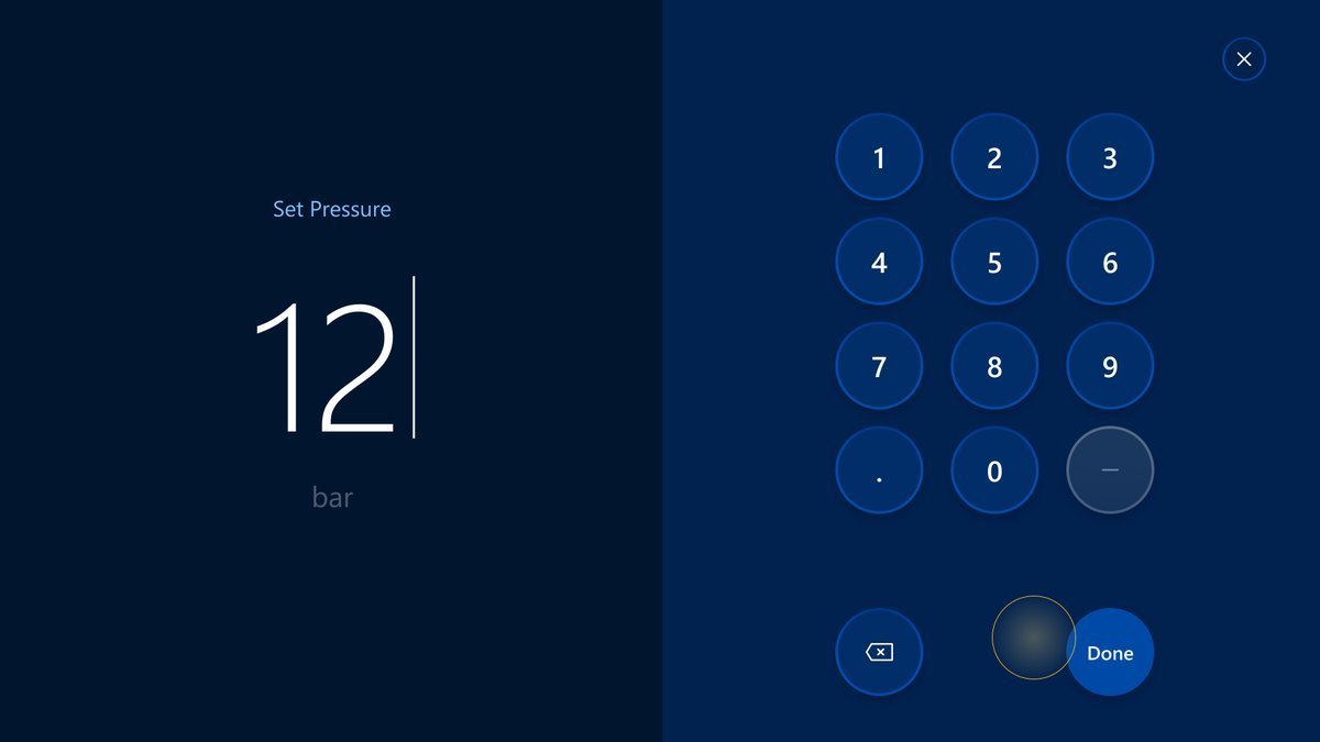 Set Pressure modal Set Pressure modal