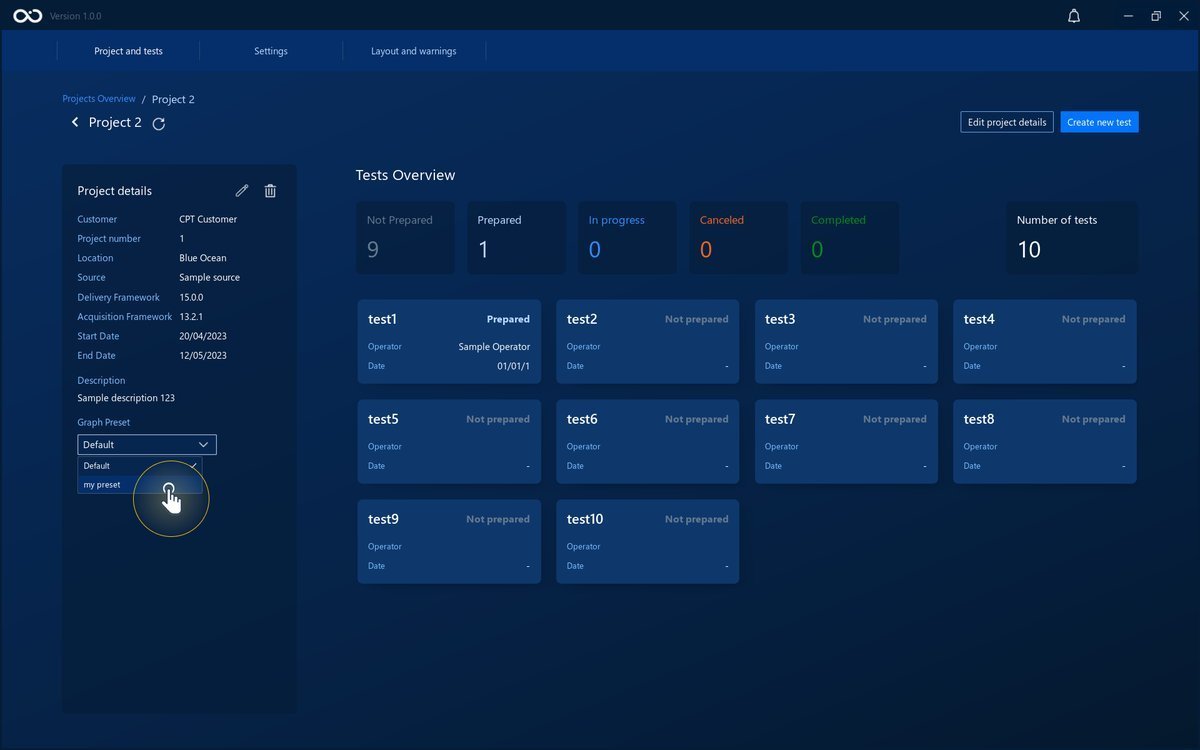 Select a preset for all tests in the project Select a preset for all tests in the project