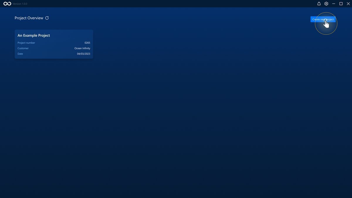 Project Overview with Create Project button Project Overview with Create Project button