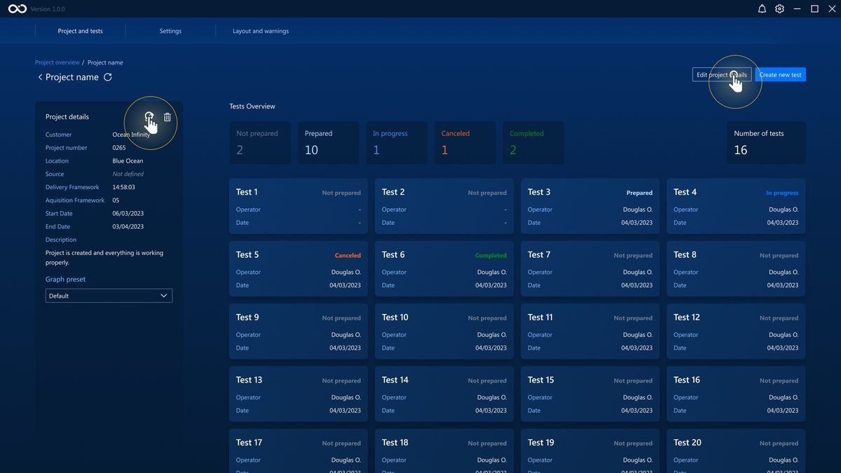 The buttons on the project dashboard to edit a project The buttons on the project dashboard to edit a project