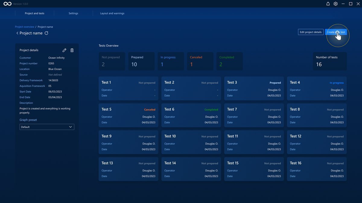 Project Dashboard with Create Project button Project Dashboard with Create Project button