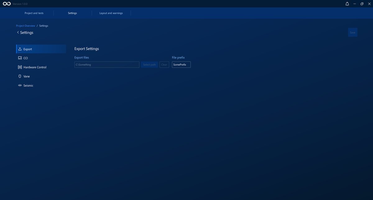 The Settings page The Settings page